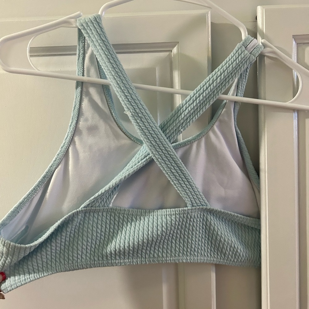 Light Blue Ribbed Bikini Set - Picture 2 of 5